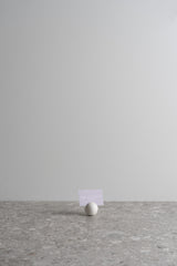 Marble Round Placecard Holder - White