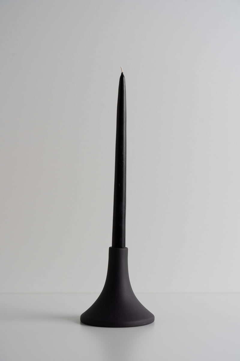 Grand Taper Candle Holder - Short - Smoke