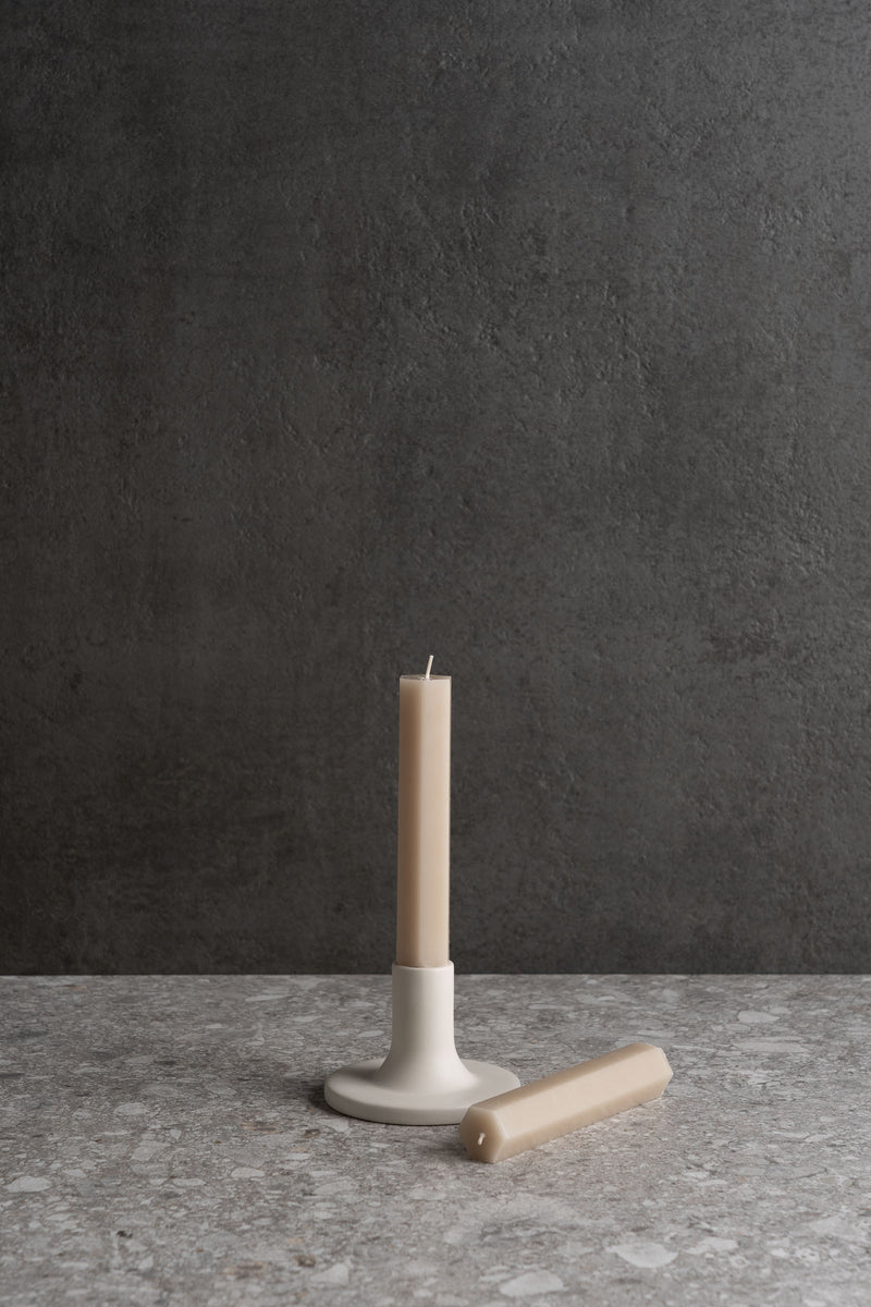 Fancy Taper Candles - Parchment