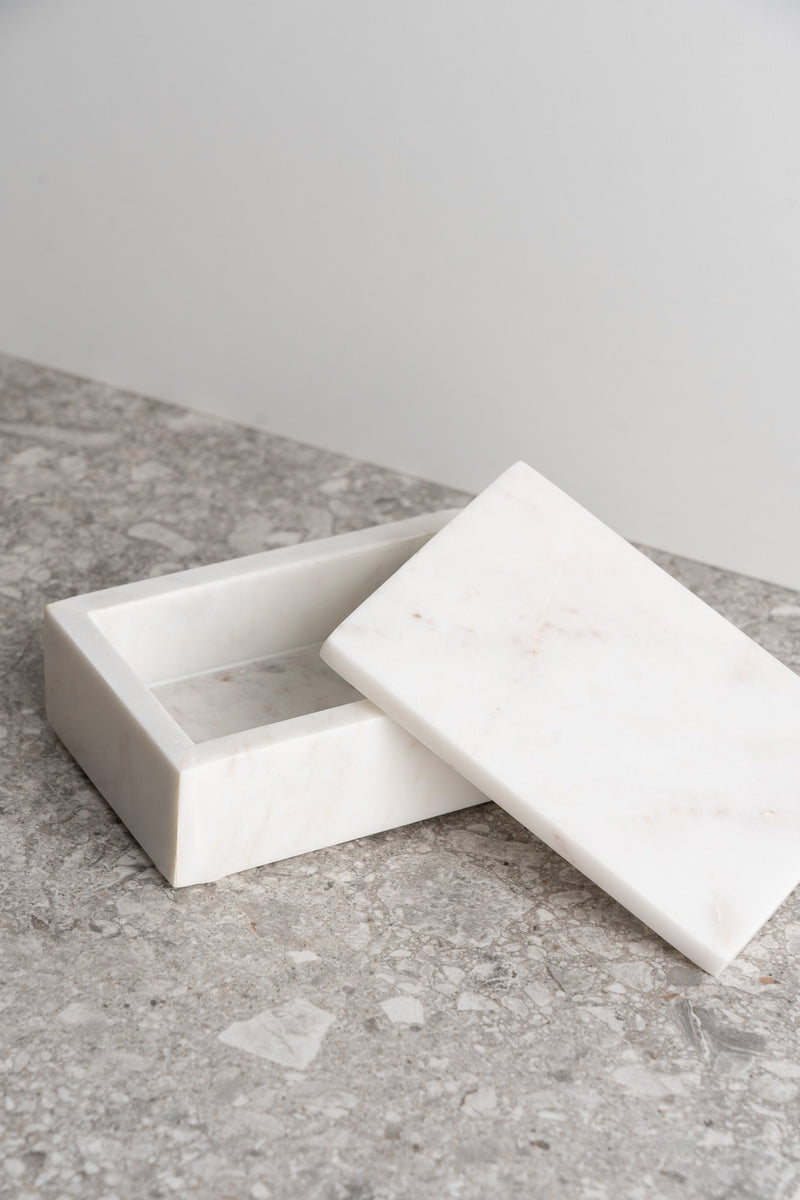 Rectangular Box - White Marble