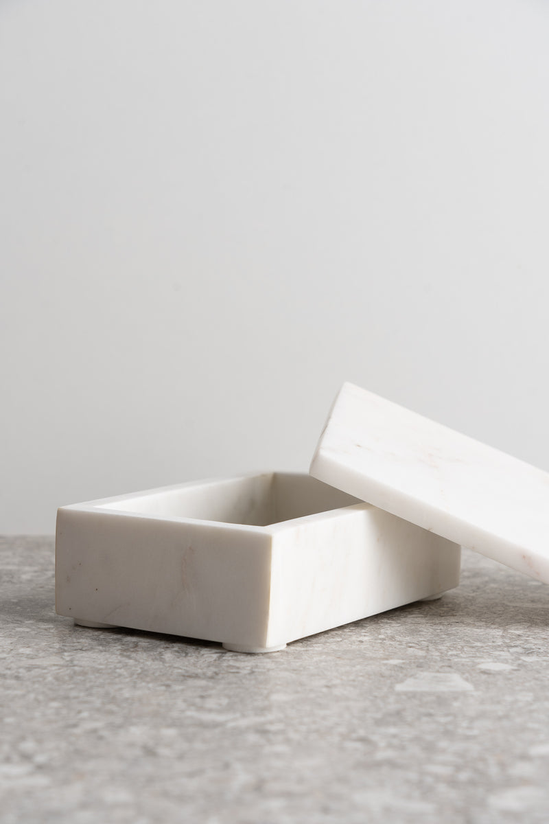 Rectangular Box - White Marble