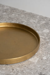 Aluminum Round Plate Large - Antique Brass